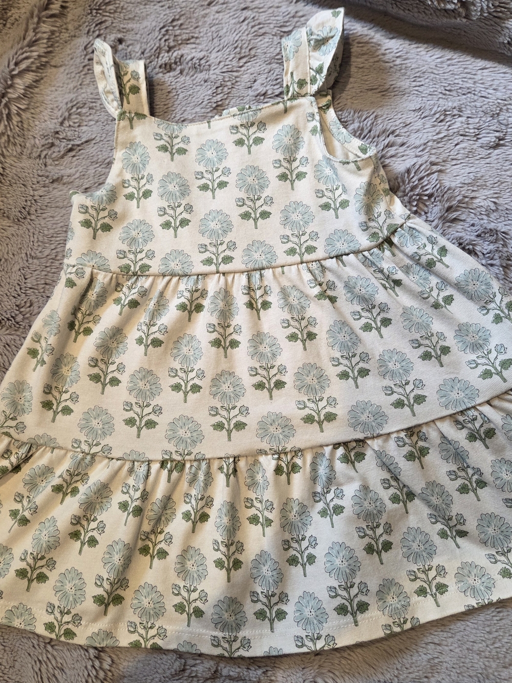 Carter's Little Planet Sundress with Light Blue Floral Print. 95% Organic Cotton